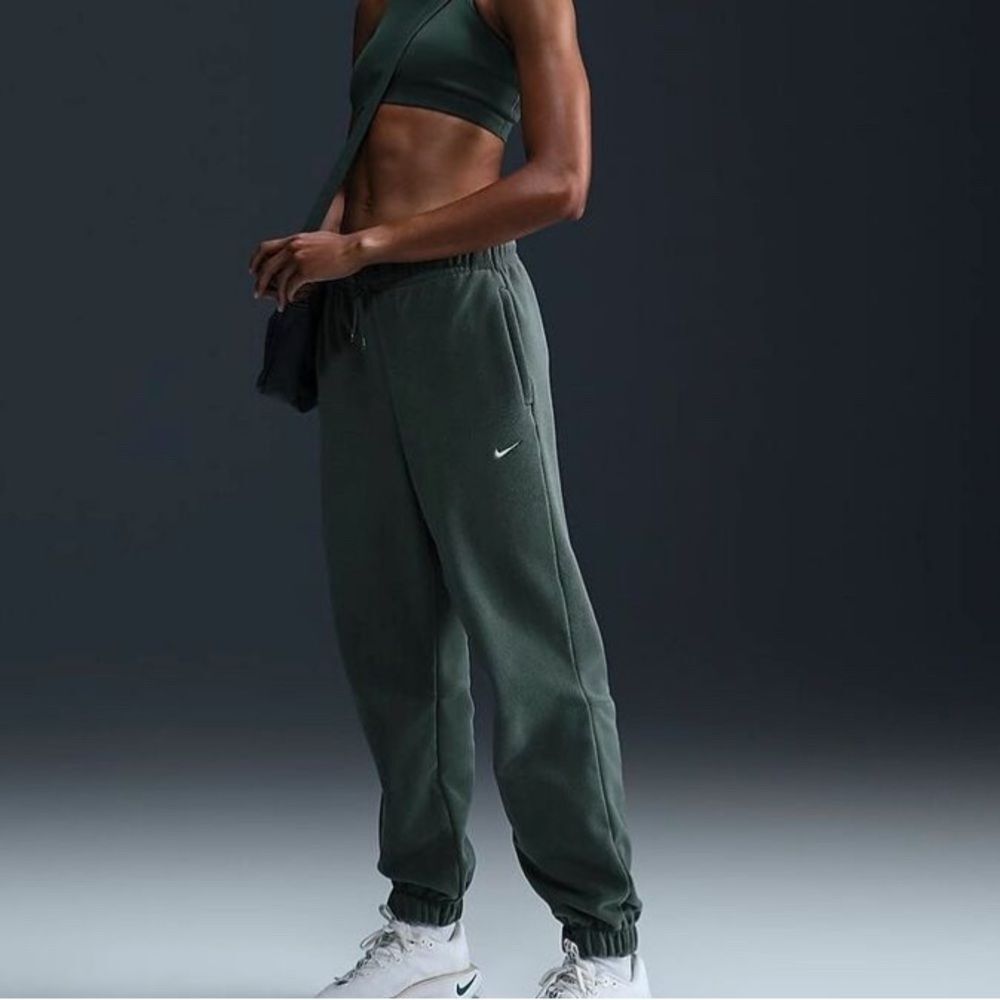 Nike Dark Green Fleece Pants - Picture 1 of 8